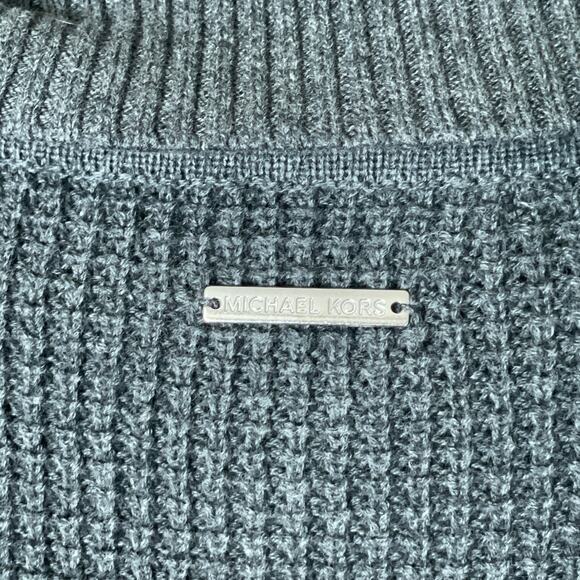 Michael Kors Pearl Heather Gray Turtleneck Round Hem Sweater Size Large - Picture 9 of 10